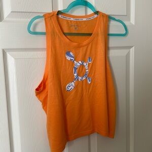 Orangetheory Orange Performance Tank with Blue-White Logo